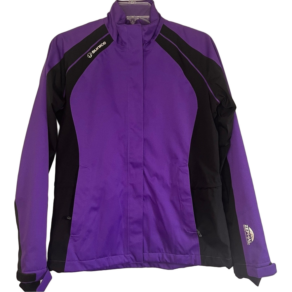 Sunice Zephal Womens M Vibrant Purple Black Ski Waterproof Jacket Stretch Zip Up